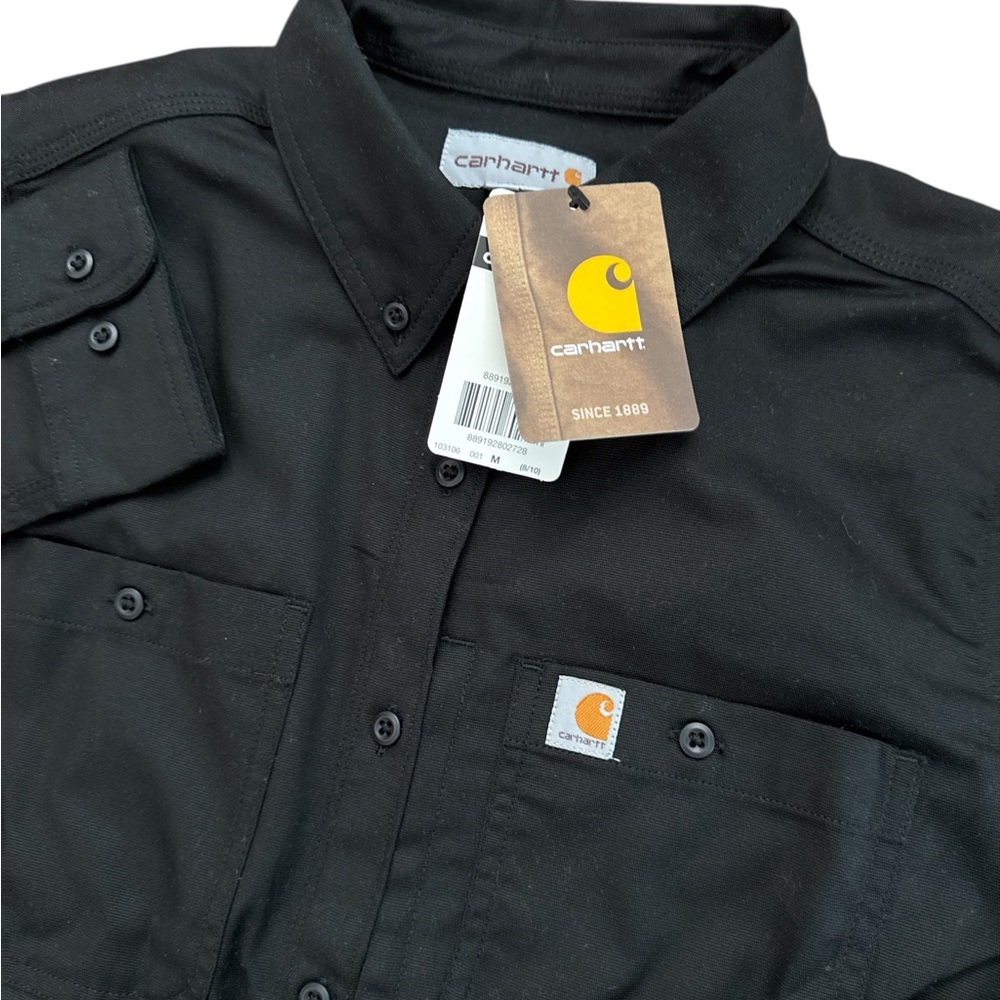 Carhartt Women’s Long Sleeve Button Up Double Pocket Size Medium Black NWT’S